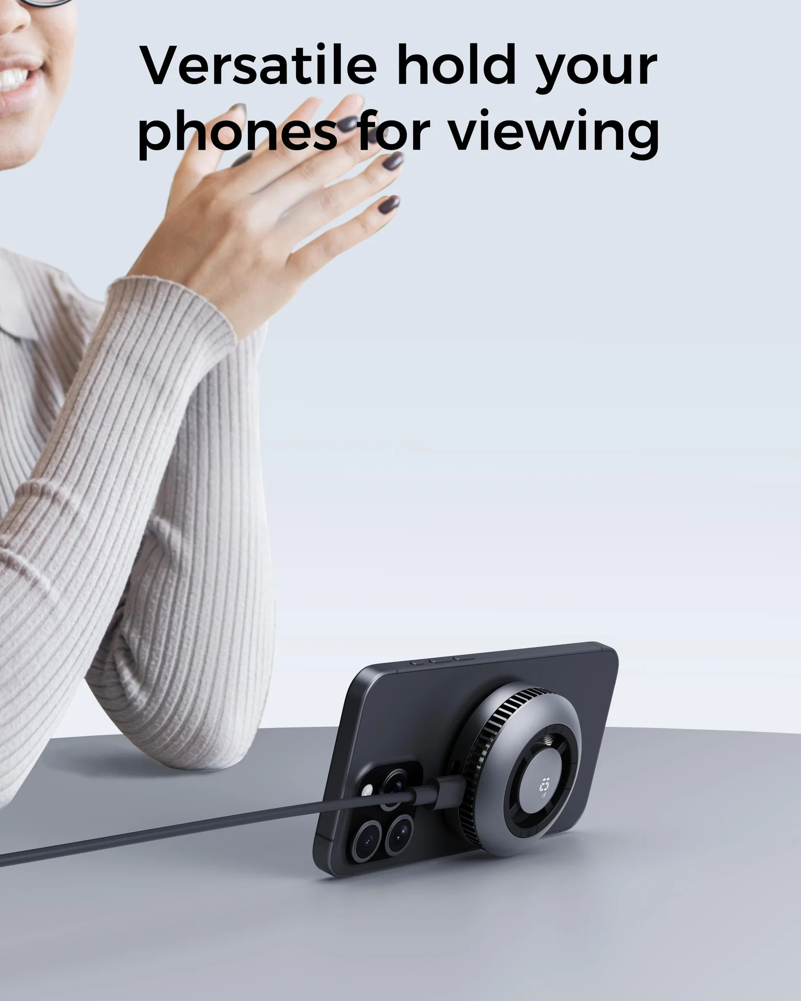  Aukey MagFusion GameFrost Qi2 Magnetic Fast Wireless Charging Active Cooling